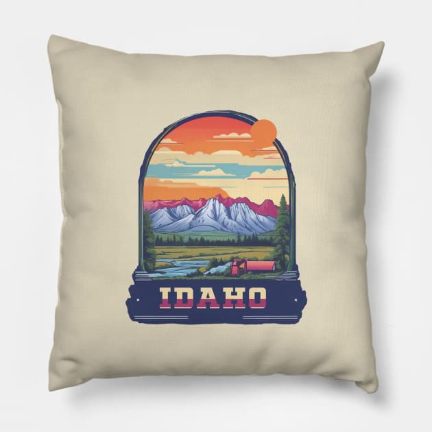 Idaho Vintage Design Pillow by huefinder