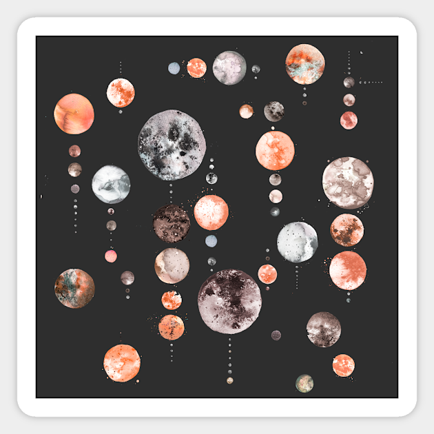 Full Moons - Geometric Astronomy - Space - Sticker