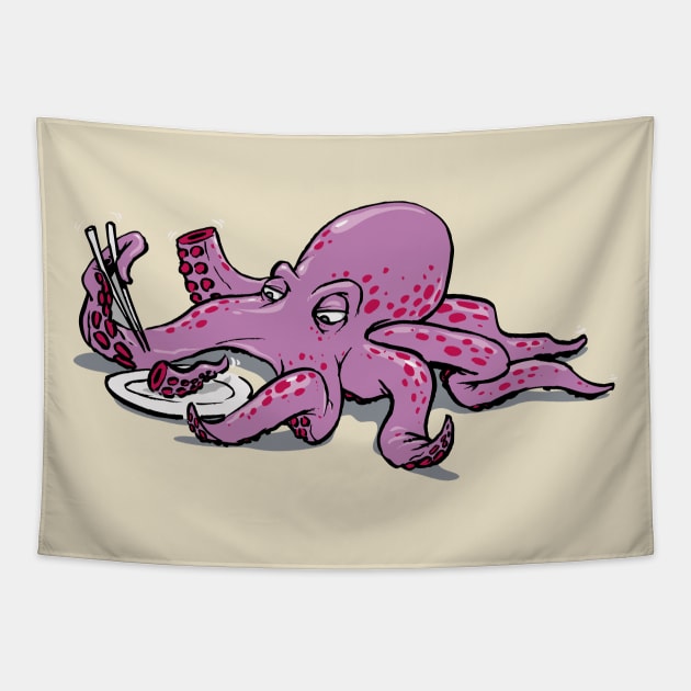 Calamari Cannibal Tapestry by Cosmo Gazoo