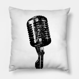 Vintage Microphone Radio Singing Voice Pillow