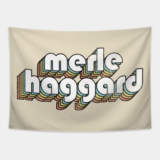 Merle Haggard - Retro Rainbow Letters Tapestry