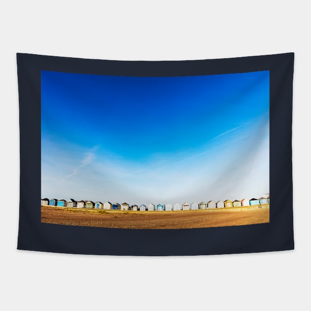 Beach Huts Chapel Point, lincolnshire, UK Tapestry by tommysphotos