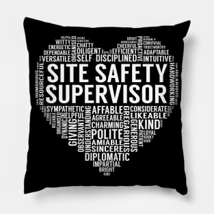 Site Safety Supervisor Heart Pillow