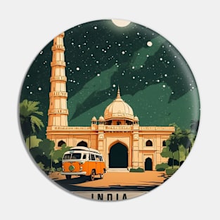 Ahmedabad India Starry Night Vintage Tourism Travel Pin