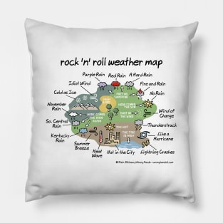 rock 'n' roll weather map Pillow