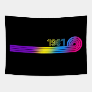 1981 Retro Vintage aesthetic design Tapestry