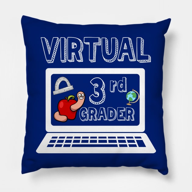 Virtual Third Grader Virtual School Pillow by ArtsyTshirts