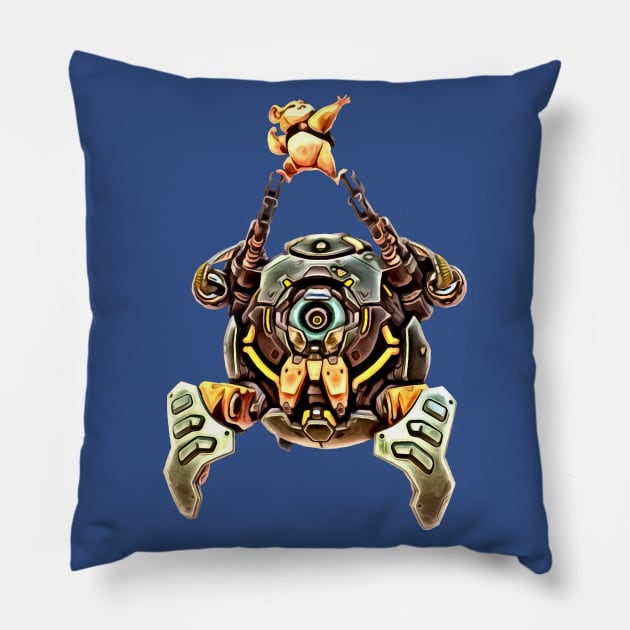 Overwatch Wrecking Ball Pillow by Green_Shirts