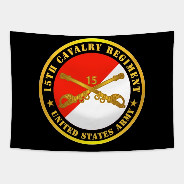 15th Cavalry Regiment -  US Army w Cav Branch Tapestry by twix123844