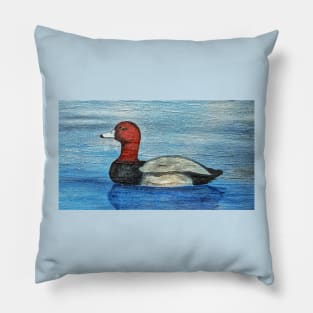 Redhead Duck on the Lake Pillow