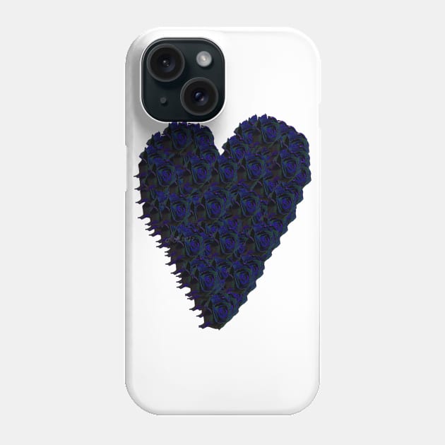 Blue Rose Heart Phone Case by Not Meow Designs 