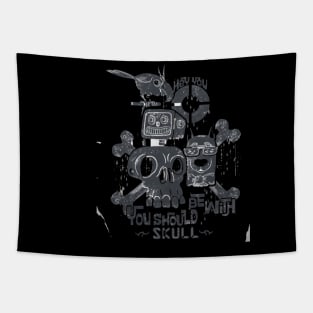 Hey You Should Skull Tapestry