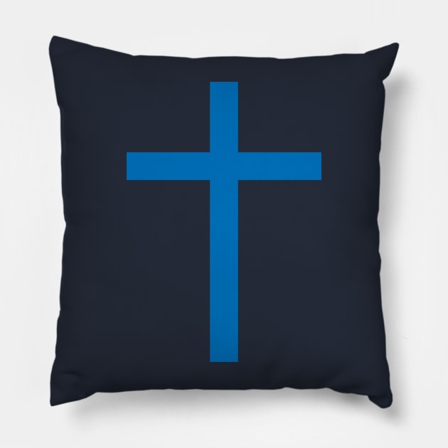 Latin cross (blue) Pillow by PabloDeChenez