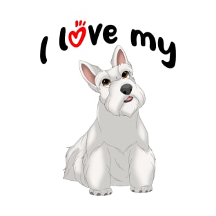 I Love My White Scottish Terrier Dog T-Shirt