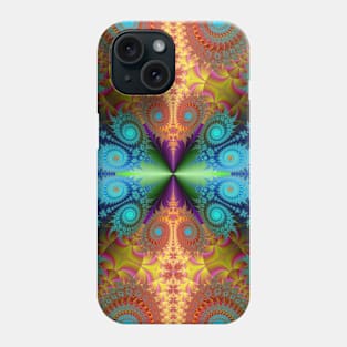 Orange Turquoise Fractal Design Phone Case