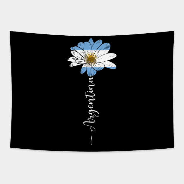 Vintage Argentina Sunflower Flag Argentina Lover Tapestry by Sandra Holloman