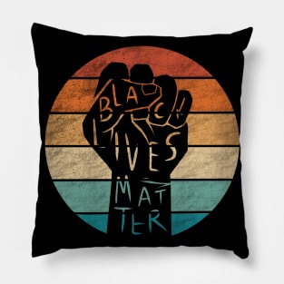 retro/vintage black lives matter power fist Pillow