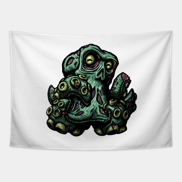 Octopus Zombie Tapestry by Octomanart