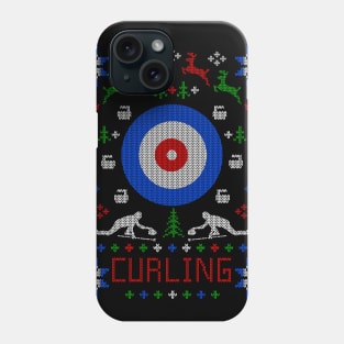 Curling Ugly Christmas Sweater Party Design Phone Case