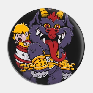 My Pet Krampus - Retro 80s Toy - Creepy Cute Christmas Cartoon Pin