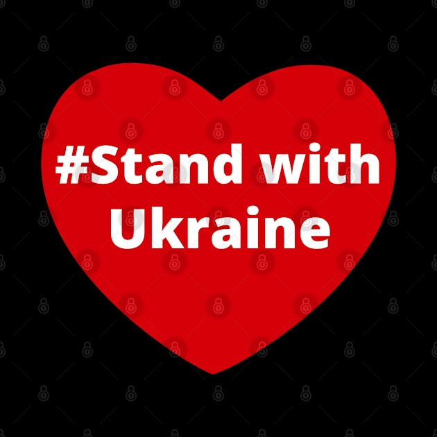 Stand with Ukraine - Love Hashtag Heart by support4love