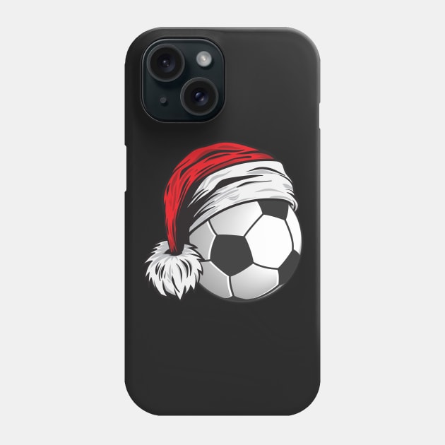 Christmas Football Ball With Santa Hat Funny Sport X-mas product Phone Case by theodoros20