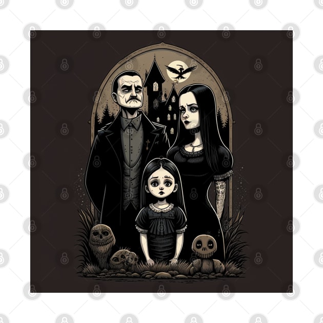 ADDAMS Family, Wednesday-inspired design, by Buff Geeks Art