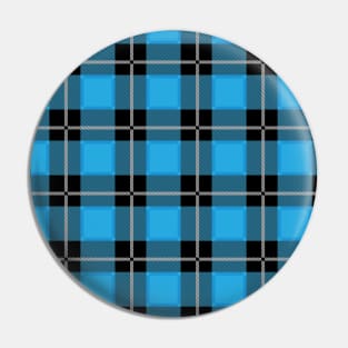 Light Blue and Black Flannel-Plaid Pattern Pin