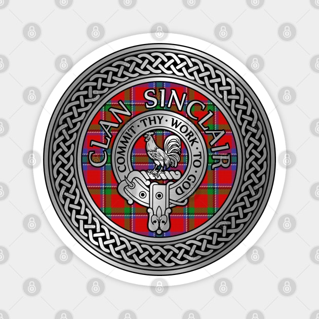 Clan Sinclair Crest & Tartan Knot Magnet by Taylor'd Designs