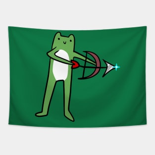 Long-Legged Archer Frog with Bow and Arrow Tapestry