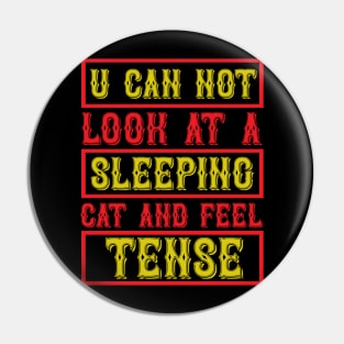 You Can Not Look At A Sleeping Cat And Feel Tense T Shirt For Women Men Pin