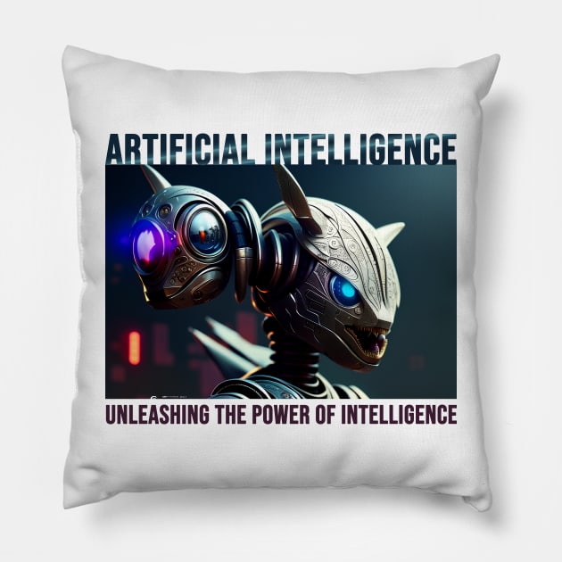Unleashing the power of intelligence Pillow by Aleksandar NIkolic