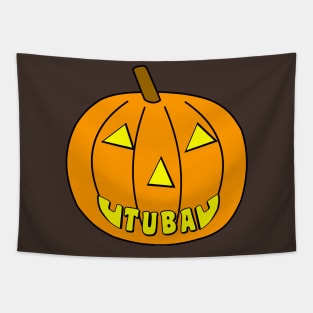 Tuba Halloween Pumpkin Tapestry