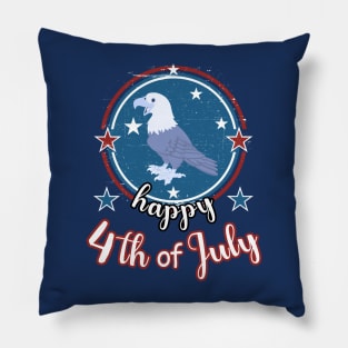 Happy 4th of July Cute Patriot Eagle Pillow