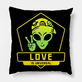 Love is Universal Peaceful Alien Pillow