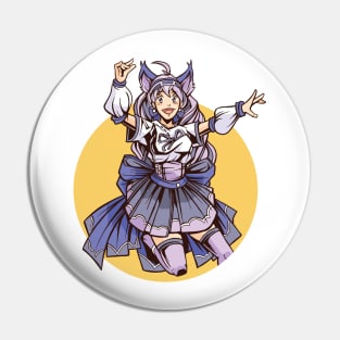 Anime Cat Girl Jumping Pin