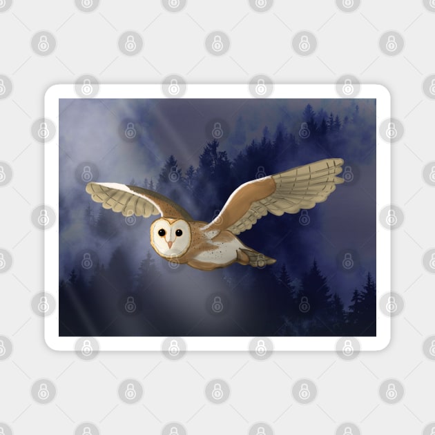 Barn Owl in the Forest Magnet by Aeriskate