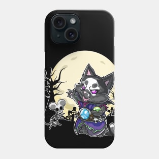 Cute but Scary Nekomancer: cat summoning the undead - Halloween RPG necromancer theme shirt Phone Case