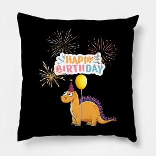 "Happy birthday" dinosaur Pillow