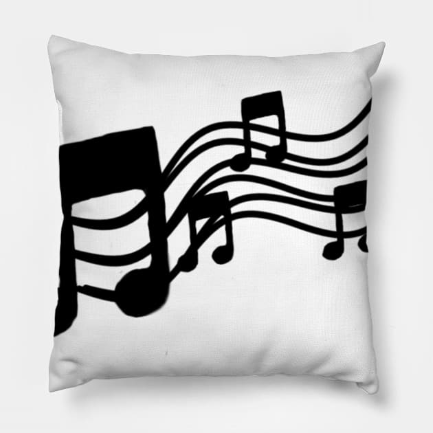 Musical notes Pillow by Sunshoppe