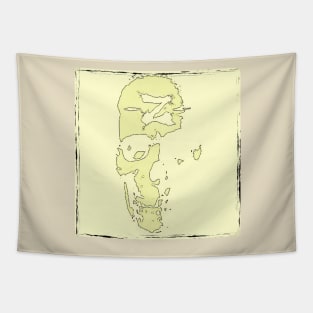 Zombie Dead Guy Skull Tapestry