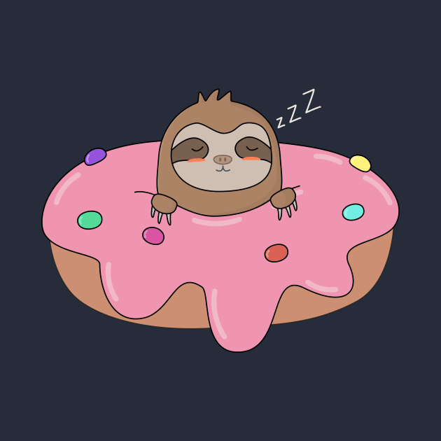 Cute Sloth On Top Of A Donut T-Shirt by happinessinatee