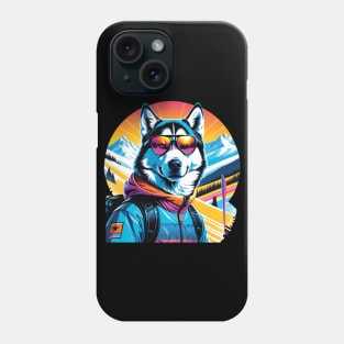 Skiing Husky Dog Phone Case