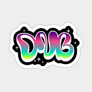 DNB - Liquid Font Color Gradient (white/pink/green) Magnet