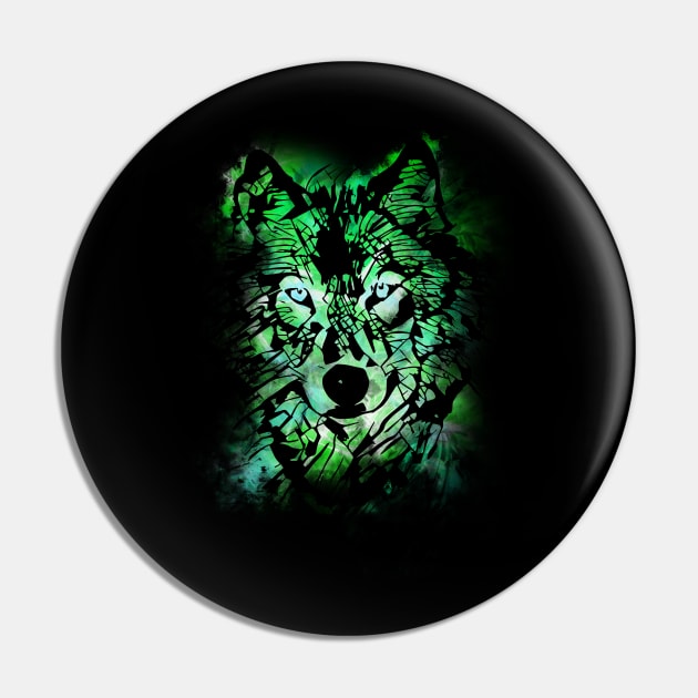 Wolf - Green Pin by valsymot