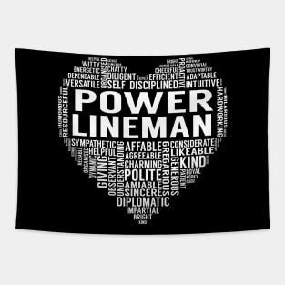 Power Lineman Heart Tapestry