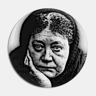 Helena Blavatsky Black And White Portrait | Helena Blavatsky Artwork Pin