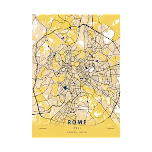 Rome - Italy Yellow City Map T-Shirt