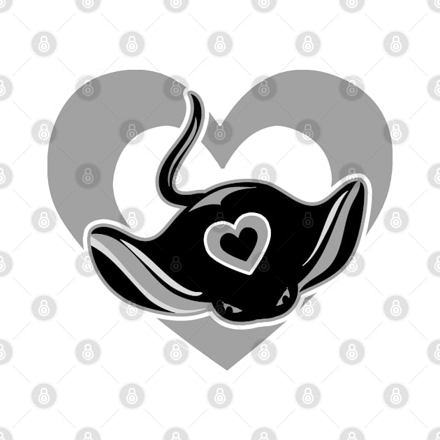 Cute Bat Ray Heart by HeartsandFlags