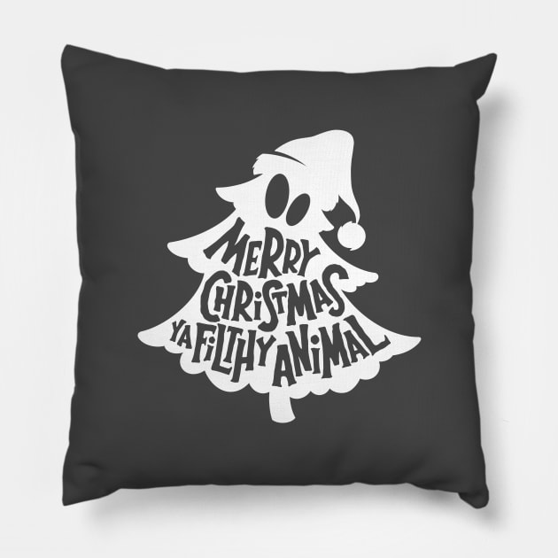 Merry Christmas Ya filthy Animal Pillow by Dosunets